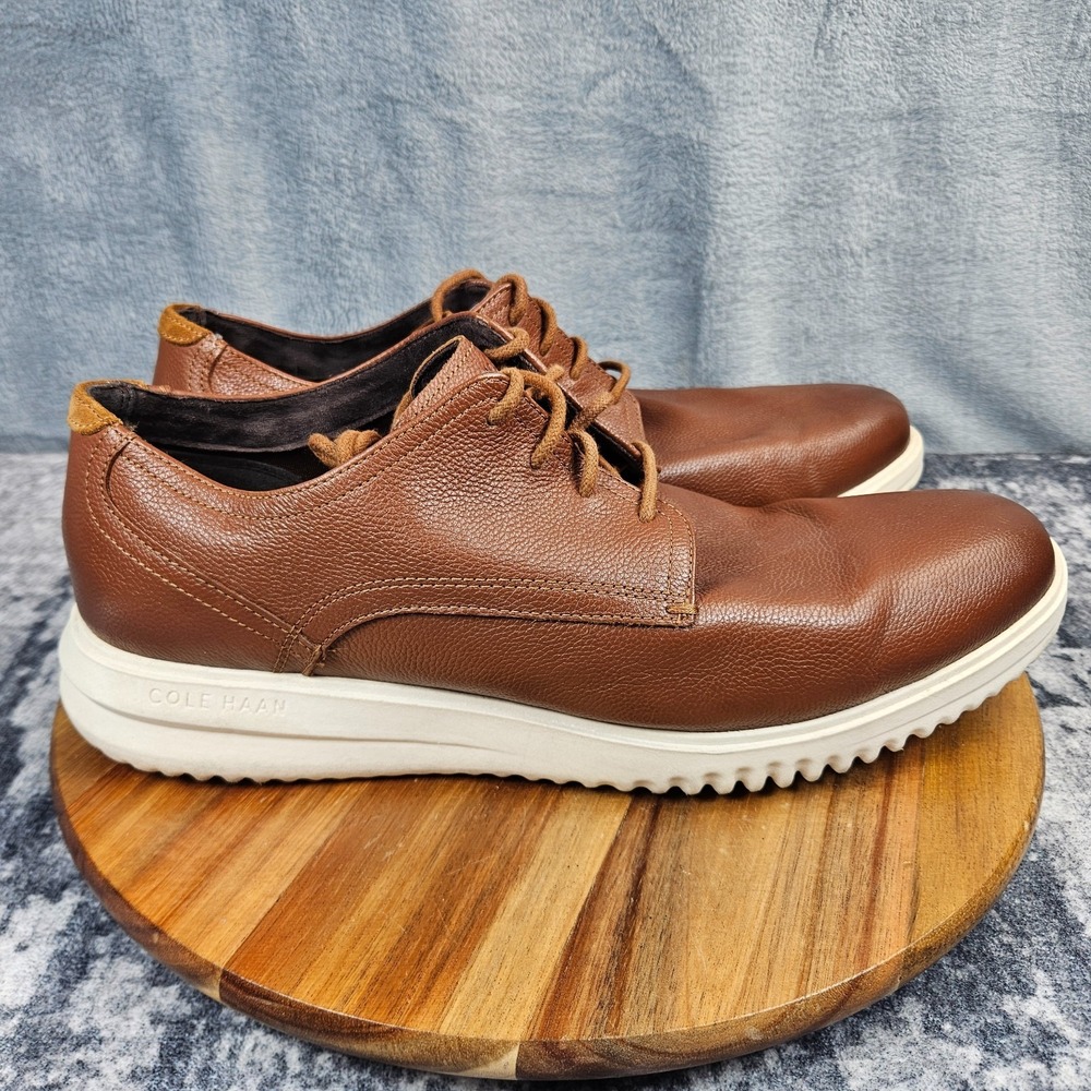 Cole Haan Grand+ Shoes Mens 12 Wide Oxford British Tan Brown Casual Shoes C36935